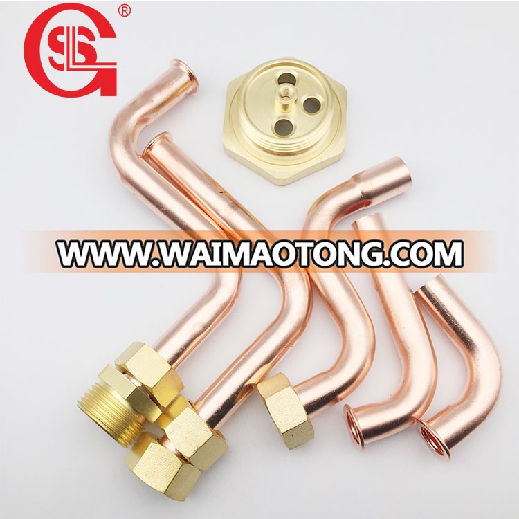 OEM customized 1/2 3/4 Bended copper pipe fitting for Gas Water heater wall hung boiler refrigeration